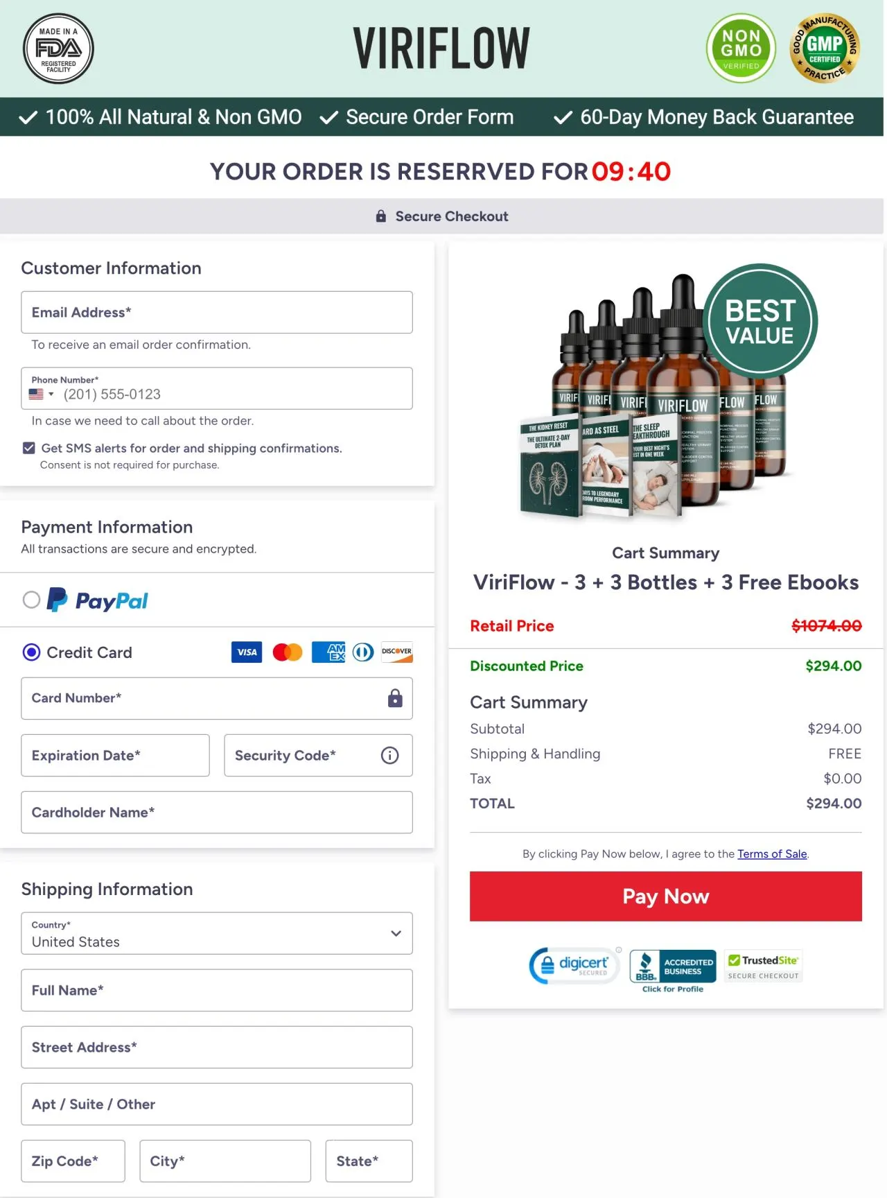 ViriFlow Secure Checkout — Official Order Page
